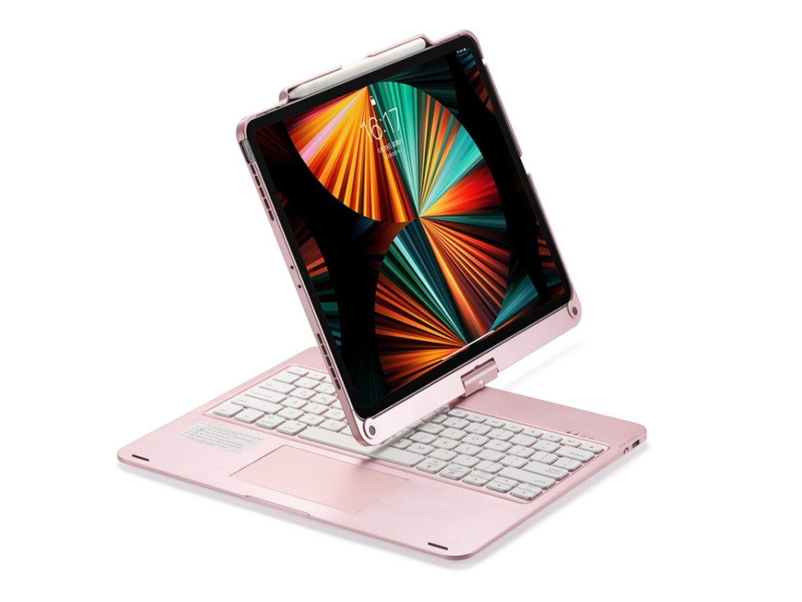 Capa Com Teclado Bluetooth Retroiluminado E Touchpad Rotação 360° Para Ipad Mini 6 8.3 Polegadas Português