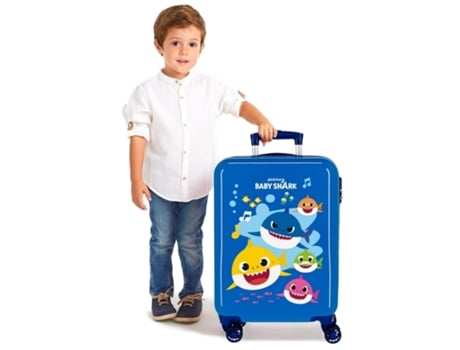 Mala De Cabine / Trolley 55cm 4r Baby Shark Ocean Sharks Azul