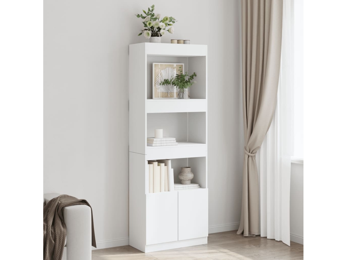 Vidaxl Armário Alto 63x33x180 Cm Derivados De Madeira Branco