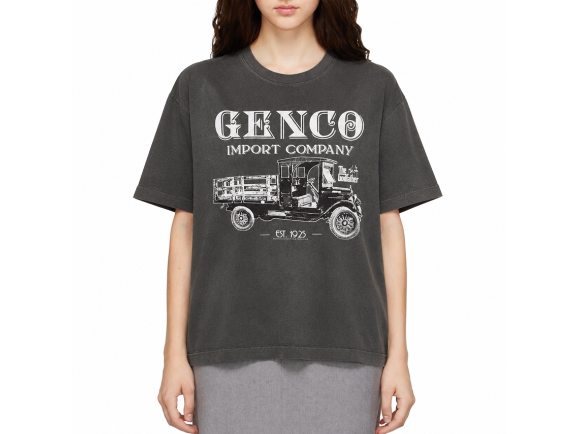 Rockinstone Godfather Movie Genco Import Truck Solid Smoke Adult T-shirt Size:xl