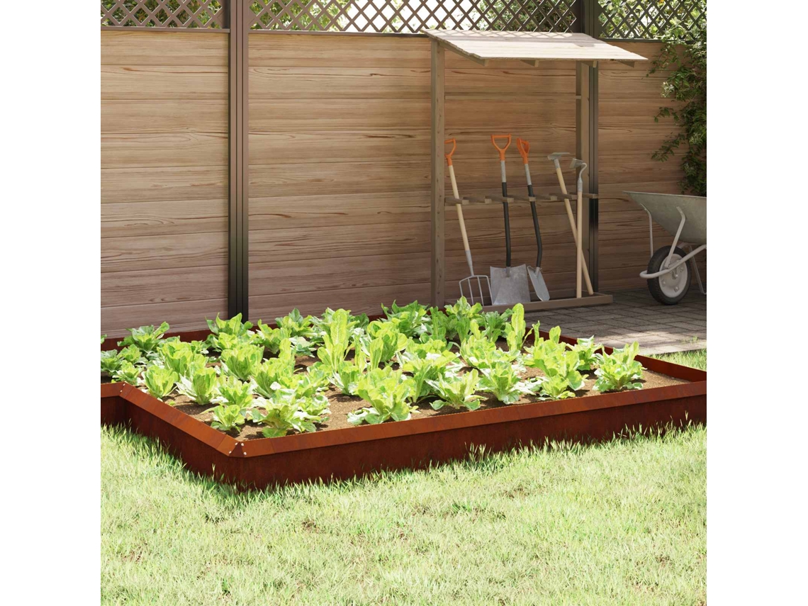 Vidaxl Cerca De Caracol 4 Unid. 100 X 3,5 X 25 Cm Aço Corten