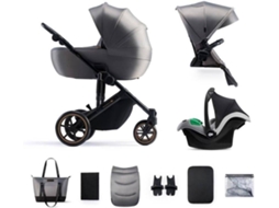 Carrinho de Bebé Multifuncional KINDERKRAFT Prime 2 Mink Pro Cinzento (Outlet Grade A - 3 em 1)