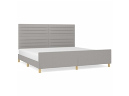 Bed Frame With Headboard, Bed Frames With Headboards Vidaxl Cinzeto Tecido (200 X 200 Cm)
