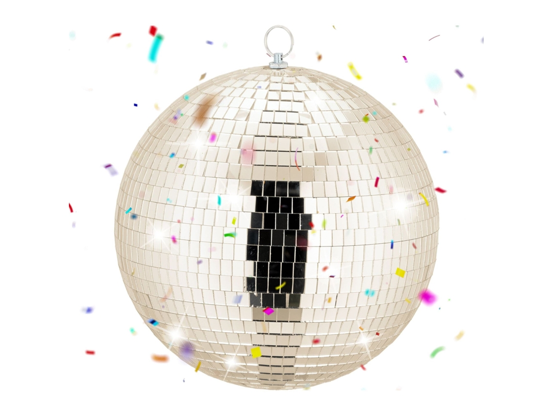 Bola De Discoteca Espelhada 25 Cm Com Ilhós Metálico Para Festas