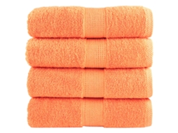 Conjunto 4 Toalha de bidé VIDAXL Laranja Algodão (30x50 cm)