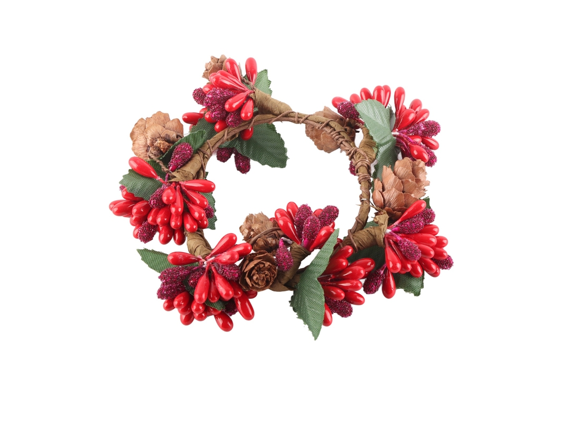 Coroa Artificial de Natal Simulada Diy Decoração Versátil para Interior e Exterior