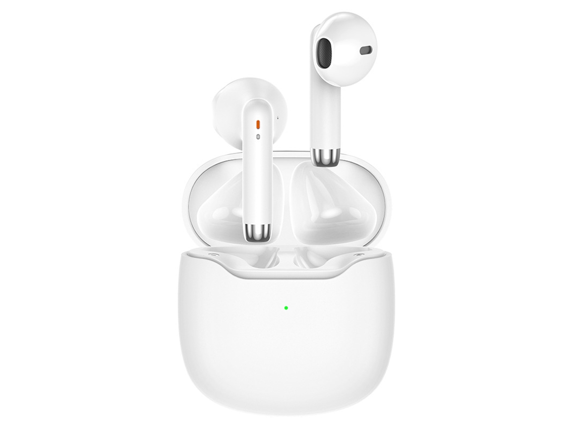 Fones sem fio Bluetooth 5.3 estéreo graves microfone cancelamento ruído branco JIAPEI