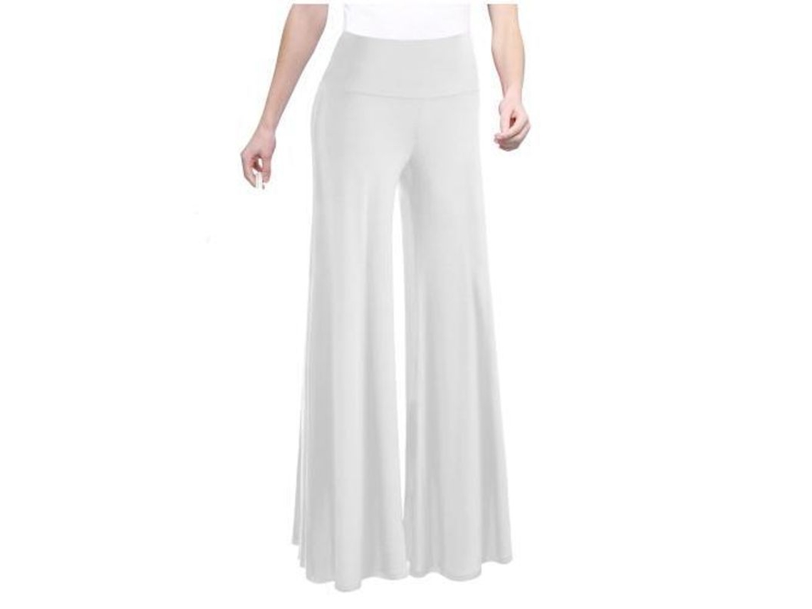 2026 pantalones Palazzo para Mujer de Alto Talle Amplios Elásticos Casuales Y Cómodos 4xl Blanco