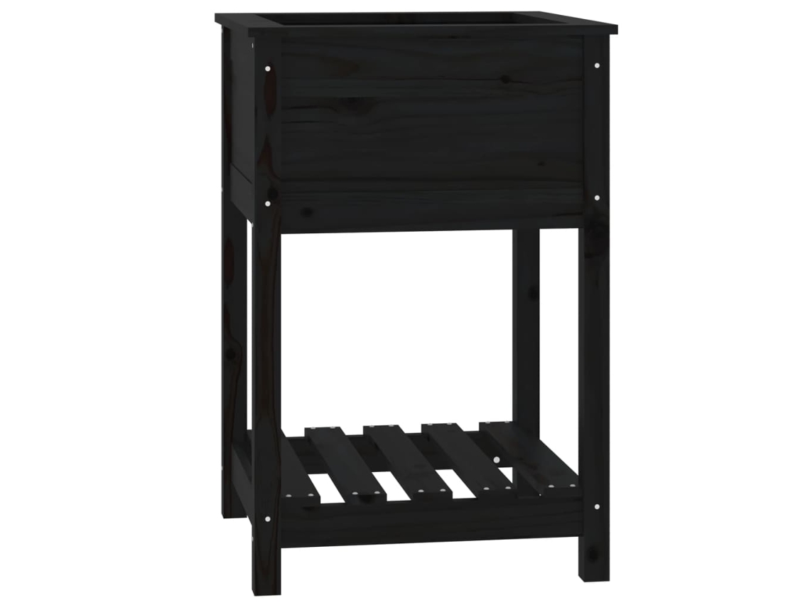 Planter, Planters Vidaxl Preto Madeira De Pinho (58 X 54 X 81 Cm)