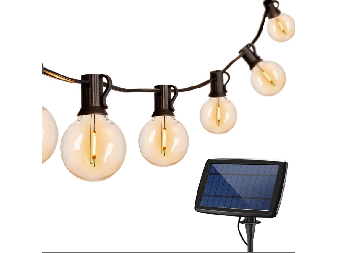 Guirlanda Solar Externa De 7,62m,252 Lâmpadas Led G40 À Prova Dágua Para Jardim,varanda,árvores E Decoração Externa Btforus (branco Quente)
