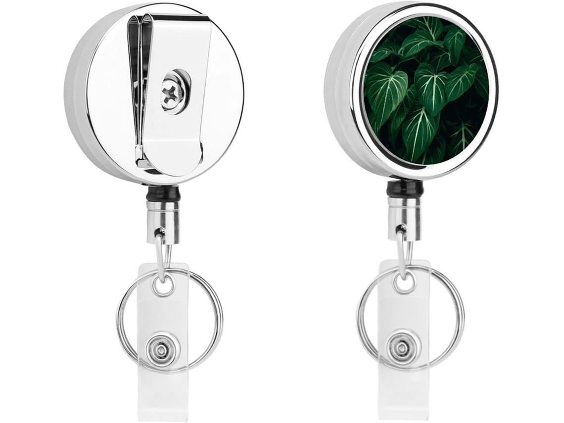 Porta Crachá Retrátil Verde Em Formato De Folha Comprida, Divertido Porta Crachá De Enfermeira Com Clipe, Porta Cartão