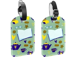 Hygge Pacote Com 2-etiquetas De Viagem Verdes Bolsa, Mala, Mochila E Bagagem Com Alça De Segurança