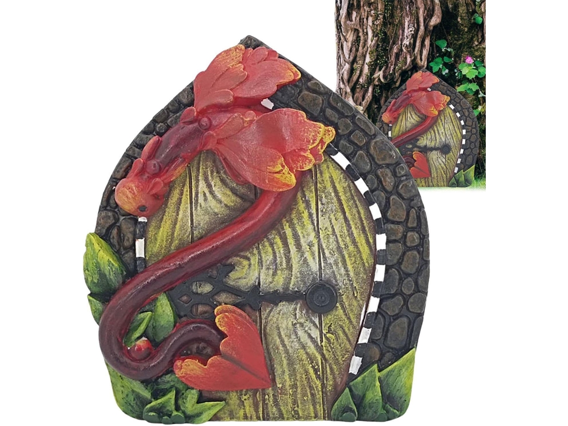 Pequena Porta De Fada Colorida Em Resina Para Árvore | 11