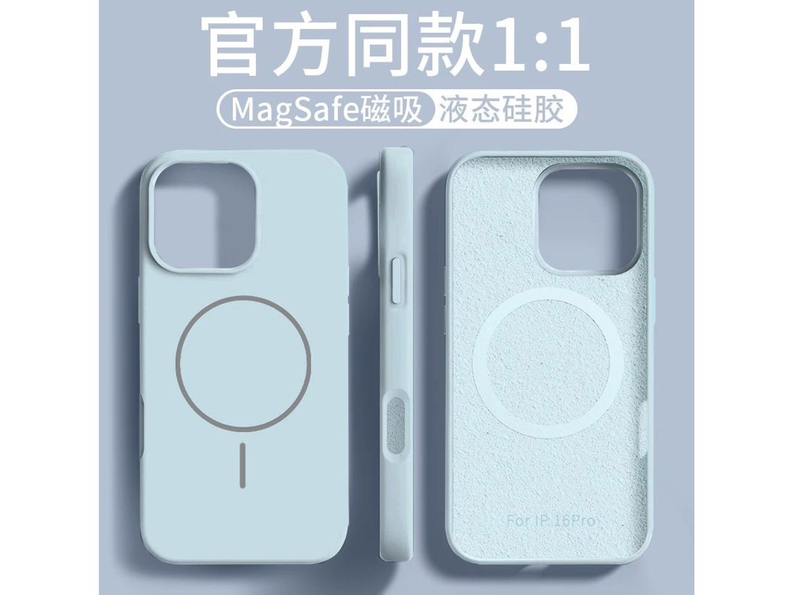 Capa De Silicone Líquido Magnético Para Iphone 17 Pro, Cor Azul Far Peak.