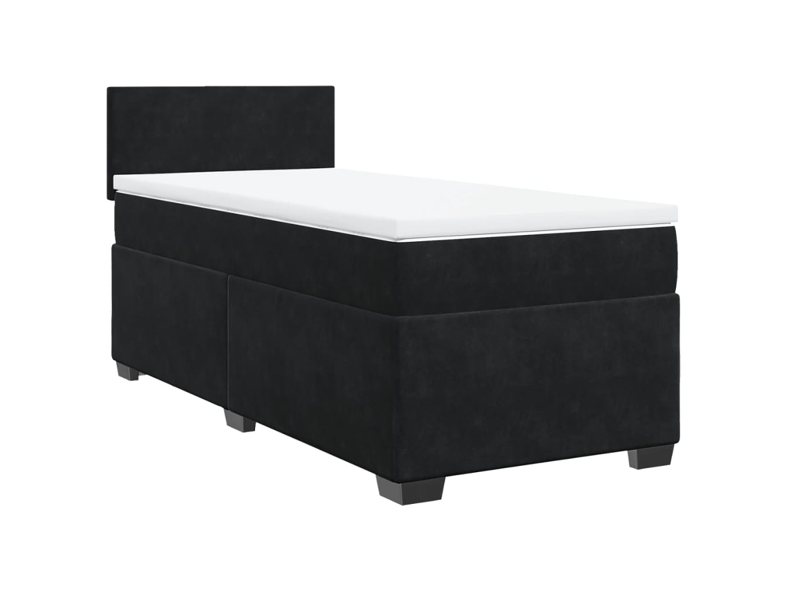 Cama com Molas/colchão 90x190 Cm Veludo Preto MAISON EXCLUSIVE