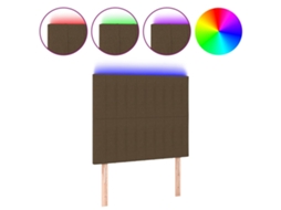 Cabeceira de Cama com Luzes Led Tecido Castanho MAISON EXCLUSIVE (90x5x118 cm)