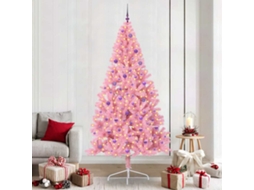 Vidaxl Árvore De Natal Artificial Pré-iluminada Rosa 240 Cm Pvc