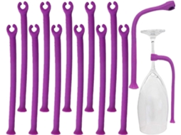 Conjunto de 12 Suportes de Silicone AQUAFORGE, para Taças de Vinho e Champanhe