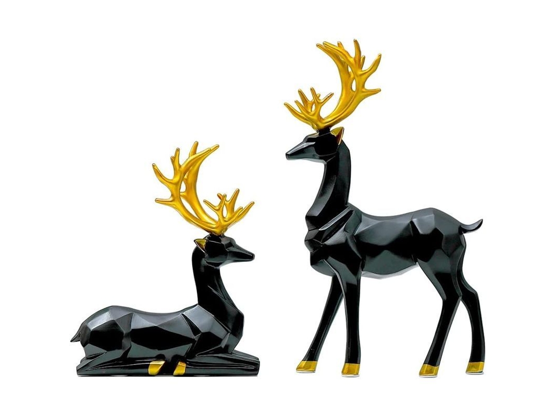 Nova Line estátua de Cervo em Resina Geométrica Nórdica para Decoração de Natal e Lar