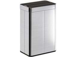 Lixeira com sensor de 55l, tampa borboleta, aço inox, prateada | S/MARCA