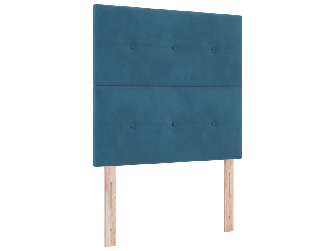 Conjunto 1 Estrado Com Molas Vidaxl Azul Veludo (100 X 200 Cm)