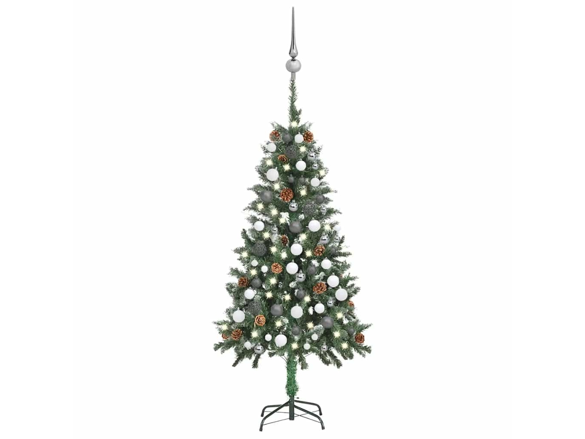 Árvore Natal VIDAXL artificial pré-iluminada c/ bolas e pinhas (150cm)
