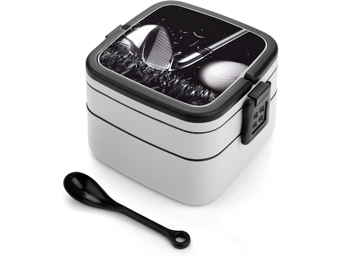 Marmita De Golfe Camada Dupla, 1000ml, Empilhável, À Prova De Vazamentos, Com Colher, Recipiente Portátil De 2 Níveis