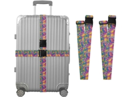 Conjunto De 2 Alças Coloridas Em Aquarela Para Malas Viagem, Acessórios Para Bagagem, Conector De Bagagem, Alça