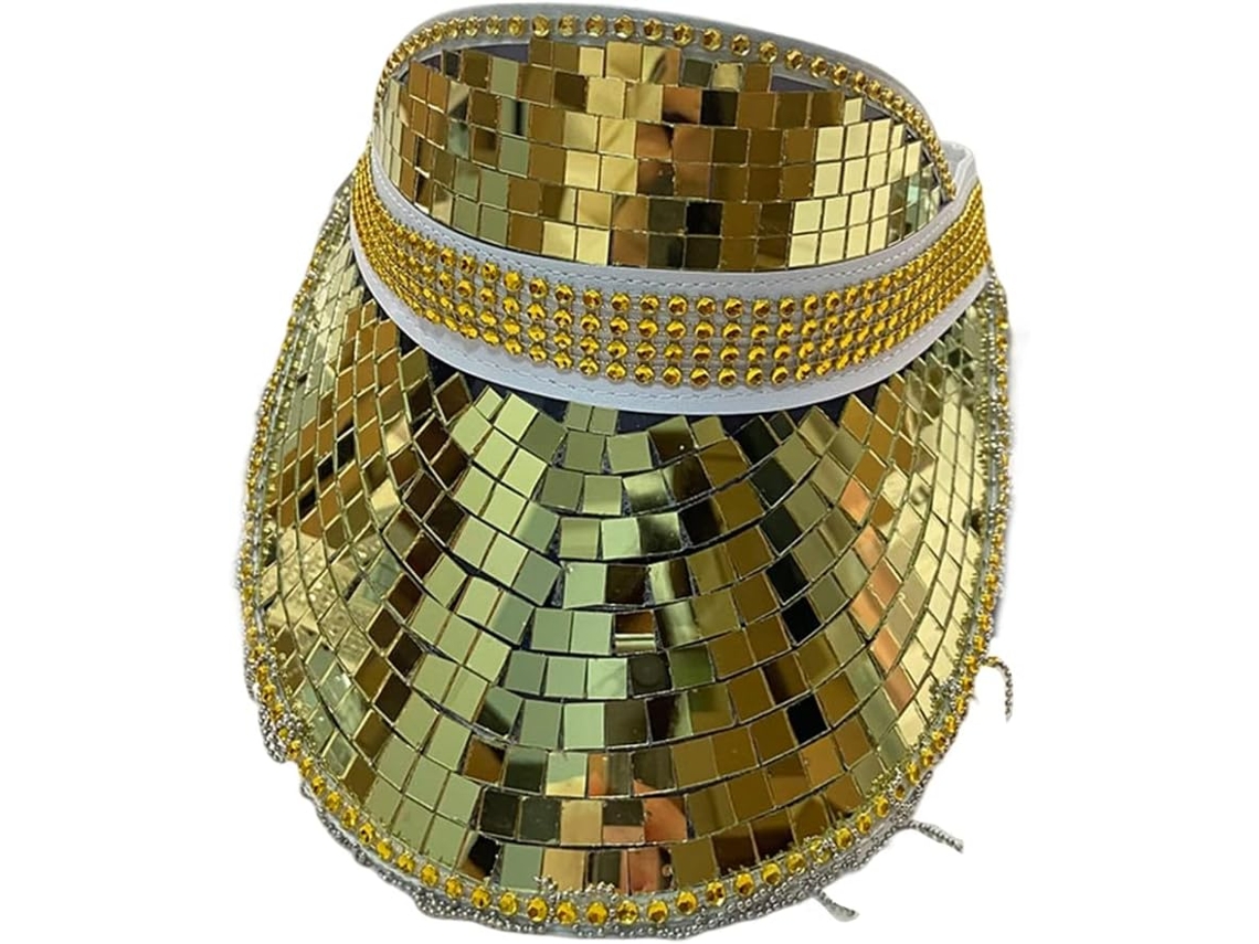Chapéu Surpresa Espelhado Para Meninas E Meninos, Chapéu Para Carnaval, Festival De Música, Dourado