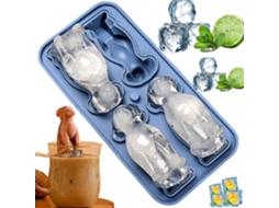 Forma De Gelo 3d Em Formato Labrador, Livre De Bpa, Fácil De Desenformar E Adequada Para Máquina De Lavar Loiça. Azul Hexinyigjly