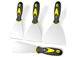 Kit De Laminas De Massa 4 Peças (2,3,4,5 Polegadas) Inox, Ferramenta Para Reparo De Parede E Remoção De Papel De Parede