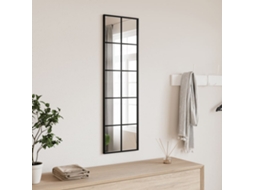 Vidaxl Espelho De Parede Retangular 30x100 Cm Ferro Preto