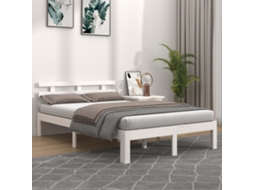 Estrutura De Cama Super King Pinho Maciço 180x200 Cm Branco