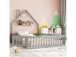 Cama Alta Infantil 140x200 Pinho Chaminé Estilo Minimalista