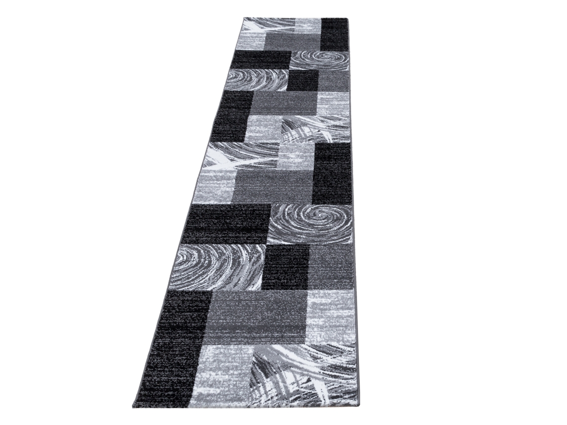 Parma Jawa Tapete Pelo Curto Passadeira 80x300cm Preto