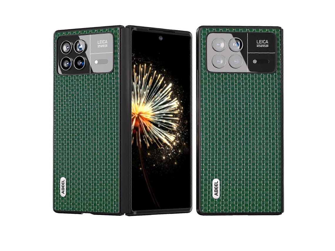 Capa De Celular Abeel De Couro Luxuosa Com Borda Preta Para Xiaomi Mix Fold 3