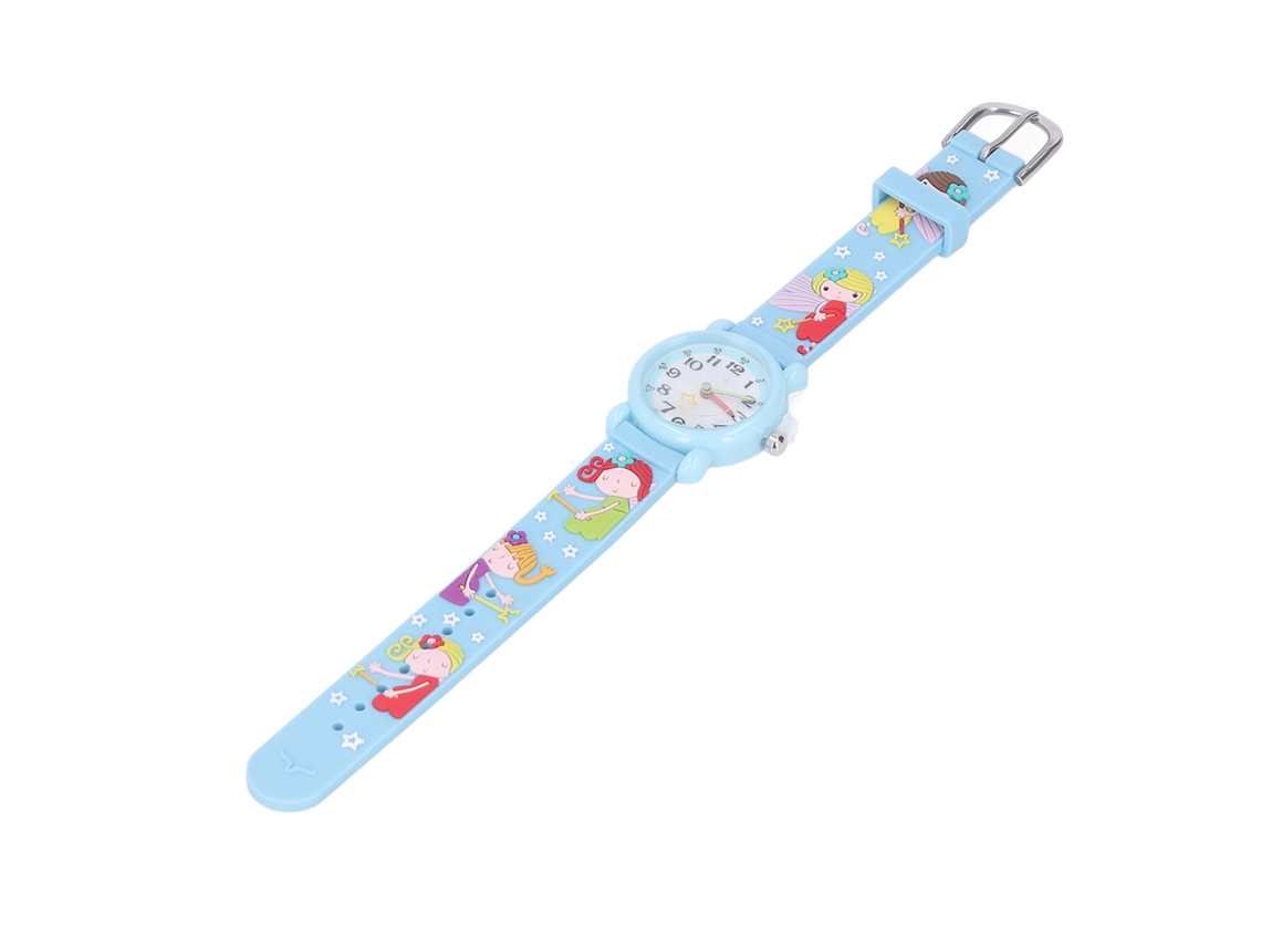 Primerox relógio Infantil de Desenho Animado Impermeável com Pulseira Macia Presente para Crianças de 3 a 8 Anos Azul