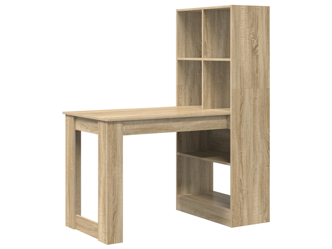 Conjunto 1 Secretária De Escrita Vidaxl Castanho Derivados De Madeira (122 X 67 X 145 Cm)