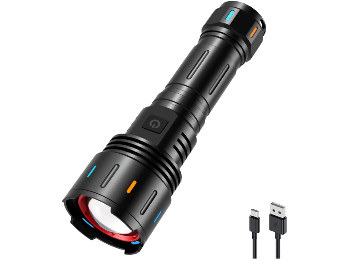 Headlamp Td12708 Recarregável Sensor de Mão 6 Modos Preto HALINUIA