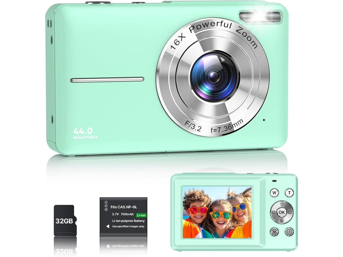 1080p, 44mp, 2,4 Polegadas, Zoom Digital de 16x, 32g STELASPLEN