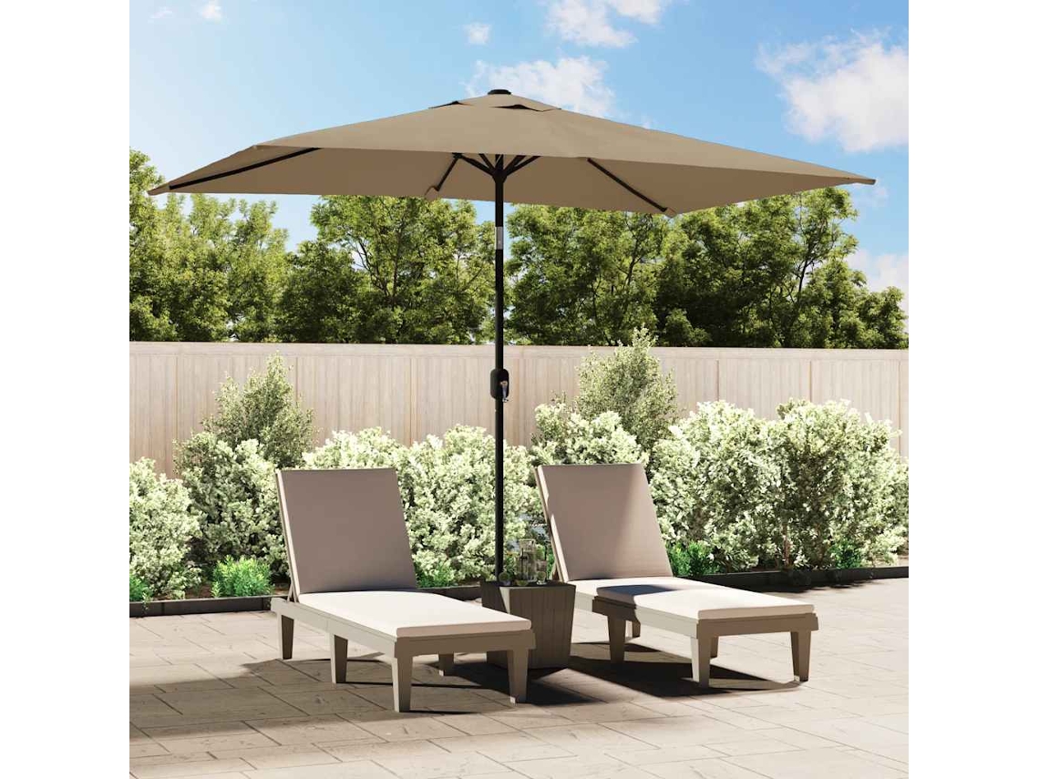 Vidaxl Guarda-sol Exterior C/ Poste Metal 300x200cm Cinza-acastanhado