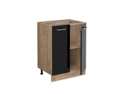 Móvel baixo de cozinha Vicco R-Line, preto alto brilho, 60 cm sem bancada