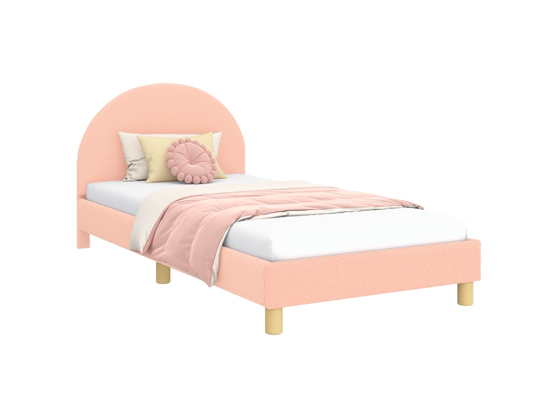 Estrutura de Cama Infantil com Cabeceira Rosa 90x190 cm MAISON EXCLUSIVE