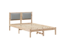 Estrutura de Cama com Cabeceira Cinzento Claro 120x190 cm MAISON EXCLUSIVE