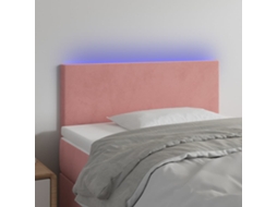 Cabecero con luces LED, terciopelo, 80x5x78/88 cm, rosa