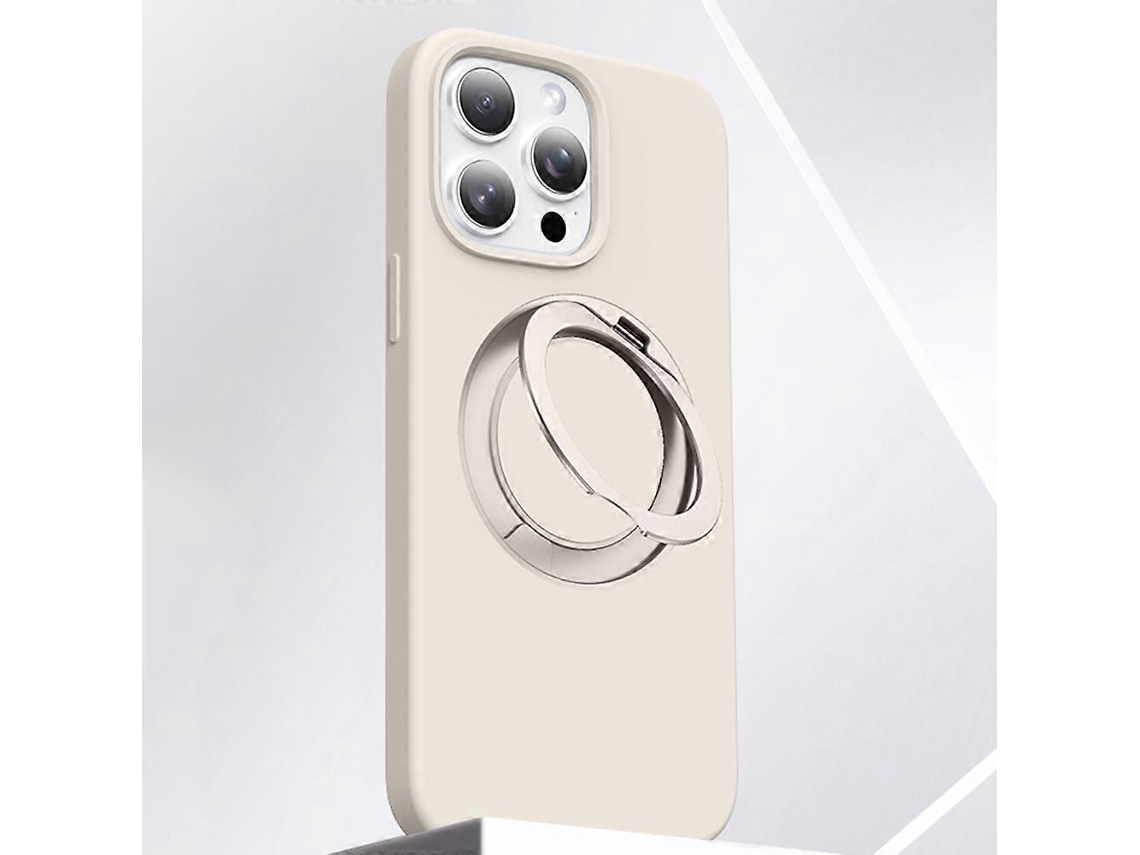 Capa Tkdaddy Para Iphone 15 Pro Com Suporte Giratório De Silicone Capa Para Pc, Branca Antiga
