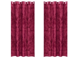 Conjunto 2 Cortinas De Veludo Vidaxl Vermelho Veludo (245 X 140 Cm)