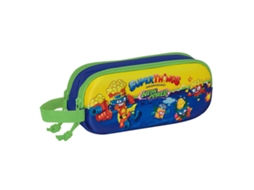Estojo Duplo Superthings 3D Multicolor 21 X 8 X 6 Cm