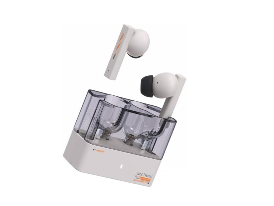 Fone de Ouvido TWS para Viagem Espacial Bluetooth 5.3 com Cancelamento de Ruído JIAPEI (branco)