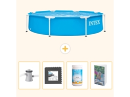 Piscina com Estrutura Redonda 244x51 Cm 5 peças Scb125 INTEX